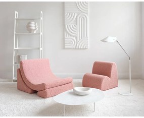 Różowy fotel dziecięcy z materiału bouclé Moon – Wigiwama