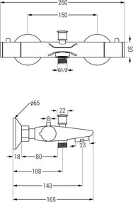 Mexen Nox termostatyczna bateria wannowa, chrom - 77350-00