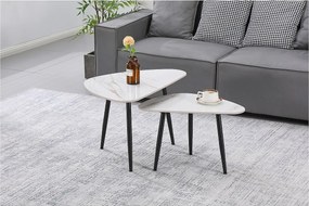 Zestaw 2 ceramicznych stolików kawowych "Terra" - 49 x 79 x 56 cm - Biały