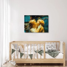 Obraz na szkle - Całujące się anioły (70x50 cm)