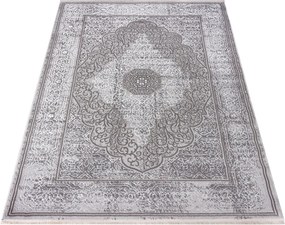 Szaro-biały nowoczesny dywan w orientalny wzór T9-K00
