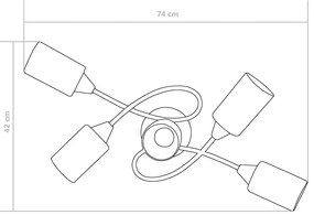 Ceramiczna lampa sufitowa z długimi kloszami - EX216-Meliva