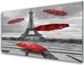 Panel Szklany do Kuchni Romantyczny Spacer pod Wieżą Eiffla