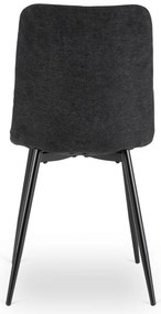 Zestaw Stół Okrągły Rozkładany HARRY 102-142 cm Dąb Craft/Czarny i 6 Krzeseł Tapicerowanych ROBIN 2 Czarnych Nowoczesnych