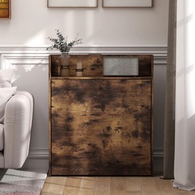 HOMCOM Składany stół z półką, design industrialny, oszczędzający miejsce, do małych pomieszczeń, 80x90x93cm, Rustikal-Braun