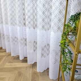 Firana żakardowa z geometrycznym wzorem nowoczesna - wys. 250 cm