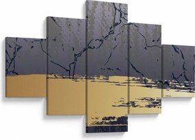 Obraz - Niebiesko-złota abstrakcja N⁰1 (125x70 cm)