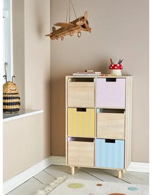 Niska komoda dziecięca z litego drewna paulowni w naturalnym kolorze 25,5x88,5 cm Calle – Bloomingville Mini