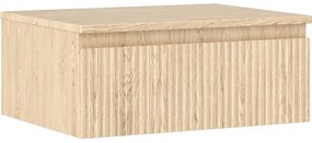 Mexen Rivel szafka łazienkowa podumywalkowa 60 cm z blatem, 1 szuflada, ryflowana , dąb - 91A20-06023-1-BFC81