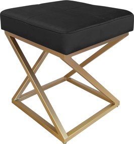 Pufa ZOA tkanina Welur loft ławka podnóżek metal : Kolor Stelaża - Złoty, Kolor tkaniny - VELVET - MG19, Typ tkaniny - Velvet