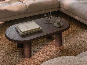 Ława stolik Kawowy Drewno Jesionowe Czarne 110/55/35 Bufi Micadoni