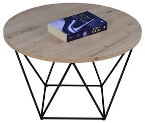 Industrialny stolik kawowy dąb artisan E8-R27