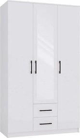 Szafa Romana 120 | Biała | 120x54x205 cm | Nowoczesna szafa z lustrem