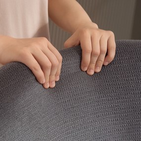 HOMCOM Nowoczesny Fotel Tapicerowany w Stylu Uszatego, Wysokie Oparcie, Grube Wypełnienie, Nogi Metalowe, Szary