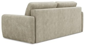 Beżowa rozkładana sofa z tkaniny szenilowej ze schowkiem 218 cm Lilo – Makamii