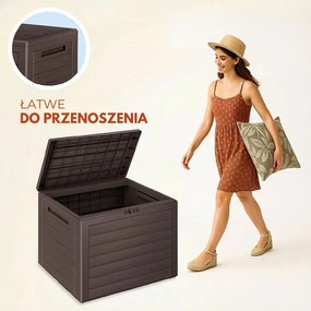 Pojemnik do przechowywania WOODEBOX, 190L, 78x44x55cm, ciemny brąz Prosperplast