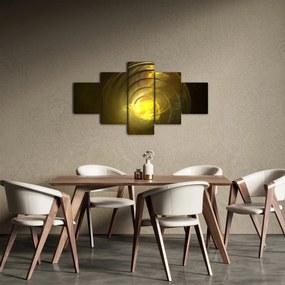 Obraz żółtej abstrakcyjnej spirali (125x70 cm)