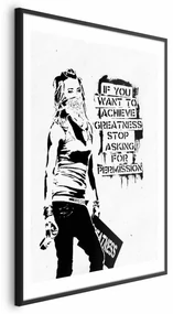 Plakat Dziewczyna z graffiti 60x90 cm z ramą czarną z marginesem ARTGEIST B