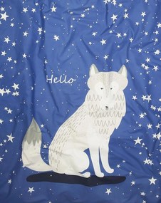 PrzytulneMieszkanie.pl PrzytulneMieszkanie.pl Świecąca bawełniana pościel do łóżeczka MAGIC STARS niebieska Rozmiar pościeli: 40 x 60 cm | 100 x 135 cm