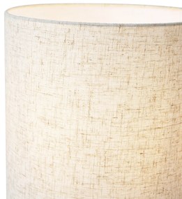 Lampa stołowa Japandi czarna z lnianym abażurem - DahliaJapandi Oswietlenie wewnetrzne