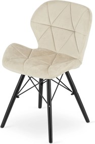 Krzesło LAGO Aksamit - beż / nogi czarne
