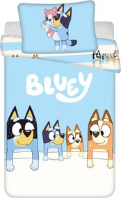 Niebieska bawełniana pościel dziecięca do łóżeczka 100x135 cm Bluey – Jerry Fabrics