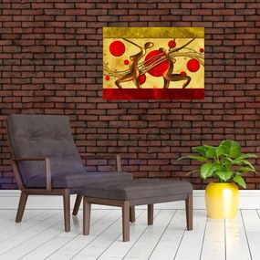 Abstrakcyjny obraz z dwiema kobietami (70x50 cm)
