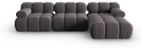 Ciemnoszara aksamitna sofa 285 cm Bellis – Micadoni Home