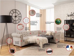 Beżowy aksamitny rozkładany narożnik (prawostronny/w kształcie litery L) York Blik – Ropez