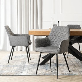Krzesło Tapicerowane do Jadalni BRESSO 2 Szare Nowoczesne Loft