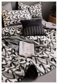 Biało-szara bawełniana pościel dwuosobowa z prześcieradłem 200x220 cm – Mila Home
