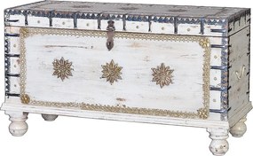 Stara skrzynia z drewna manguier blanc cassé