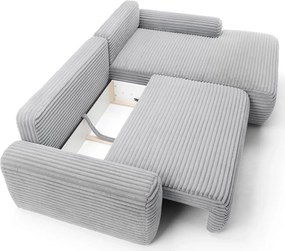 Szara sztruksowa kanapa narożna z funkcją spania E2-Z47