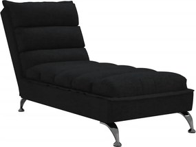 Elegancki czarny szezlong na chromowanych nóżkach R3-E46