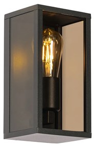 Zewnetrzna Lampa ścienna zewnętrzna czarna z przydymionym szkłem 26 cm IP44 - Charlois Nowoczesny Oswietlenie zewnetrzne
