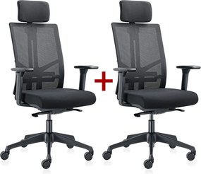 Krzesło biurowe WATT 1+1 GRATIS, czarny