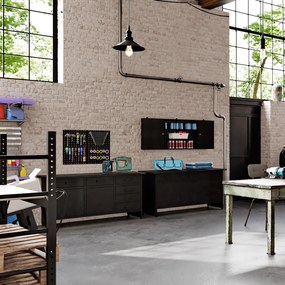 Szafka narzędziowa LEO, 1600 x 600 x 200 mm, All Black: czarna