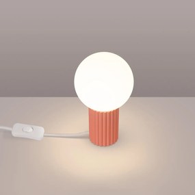 Lampa biurkowa HALO brzoskwiniowa ryflowana SOLLUX  LIGHTING