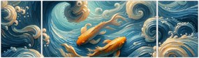 Obraz - Złote rybki (170x50 cm)