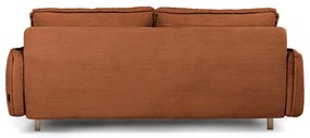 Pomarańczowa sztruksowa rozkładana sofa 218 cm Tori – Bonami Selection