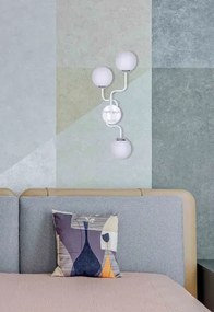 Biały kinkiet z kloszami w formie kul - S760 A7-B31