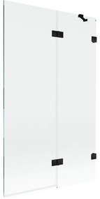 Mexen Lunar parawan nawannowy 2-skrzydłowy prawy 110 x 150 cm, transparent, czarny - 897-110-100-70-00-P
