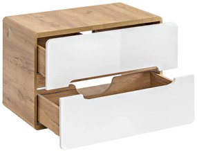 Szafka pod umywalkę ARUBA 829 80 cm biała/dąb COMAD
