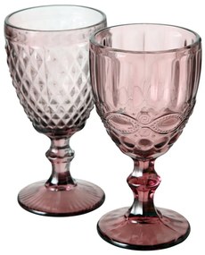 Kielich ze zdobieniem, różowy, AURORA, 300 ml