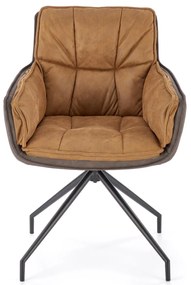 Krzesło czarny odcienie brązu K523 obrotowe eco skóra tkanina