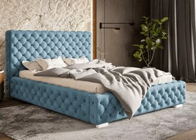 Łóżko tapicerowane Peoria z pojemnikiem stelażem pikowane nowoczesne 90-200x200 cm