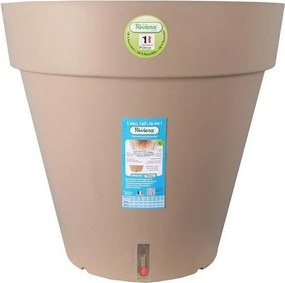 Kolorowa okrągła donica Loft Ø 50 cm z wbudowanym zbiornikiem na wodę - do wnętrz i na zewnątrz