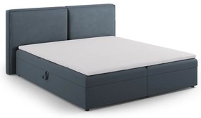 Niebieskie łóżko boxspring ze schowkiem 180x200 cm Arendal – Cosmopolitan Design