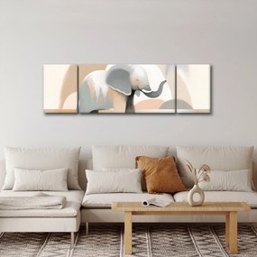Obraz - Słoń w pastelowych kolorach (170x50 cm)