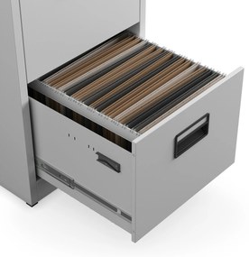 Metalowa szafa kartotekowa SARA V4, 460 x 1320 x 620 mm, szara